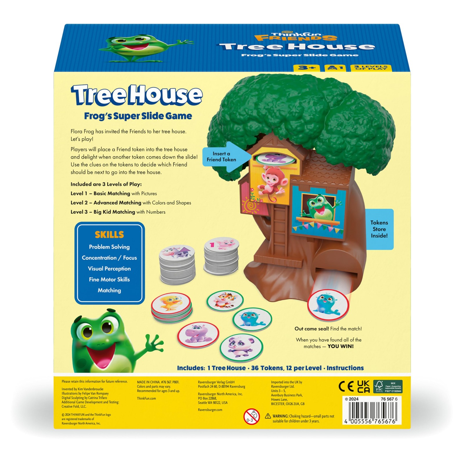 ThinkFun Friends: Tree House – A Token Matching Game – Develop Multicolor