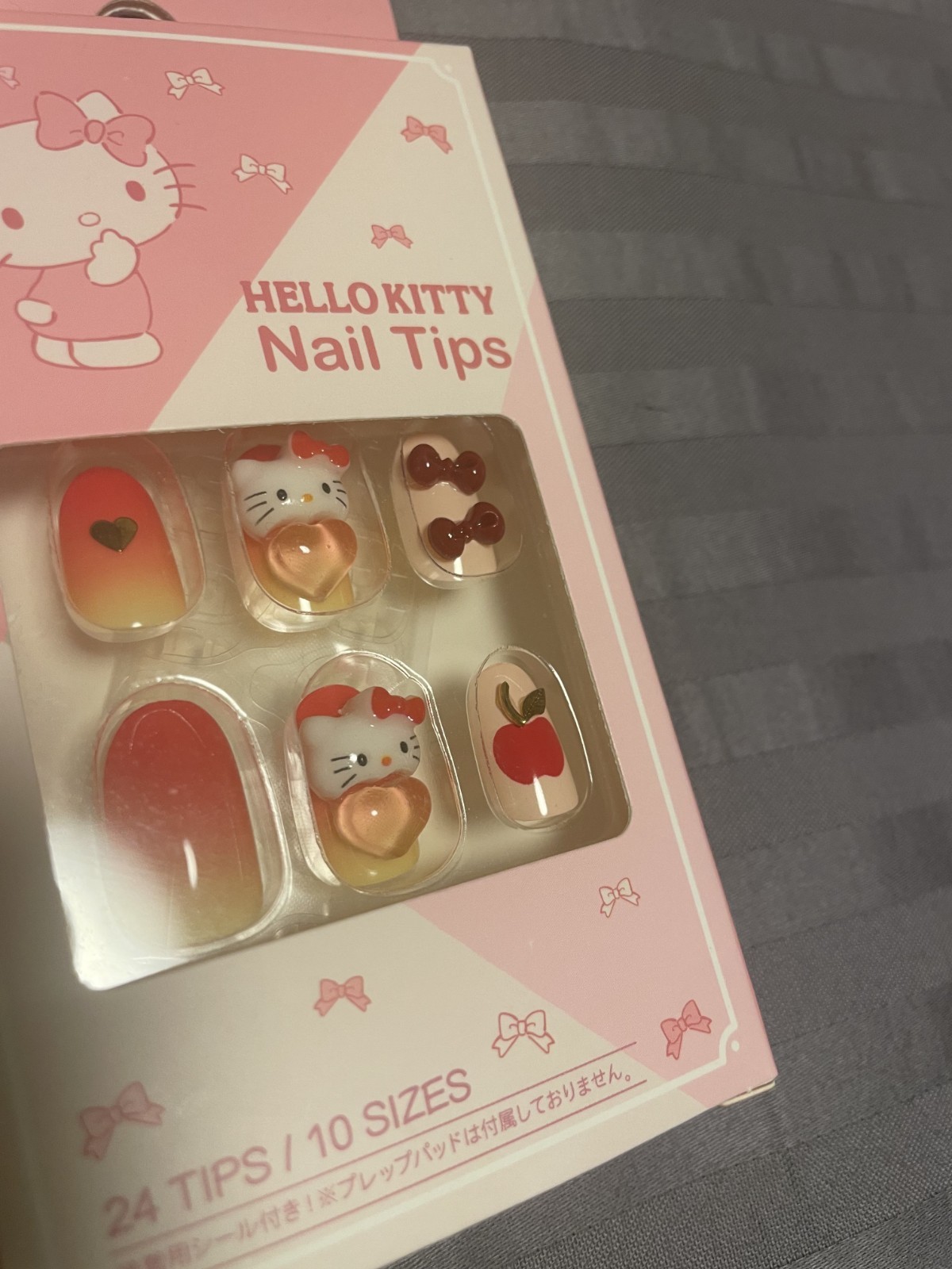 Hello Kitty Nail Art Set 2pc Nail Tips & Sticker Sanrio Japan Official Exclusive