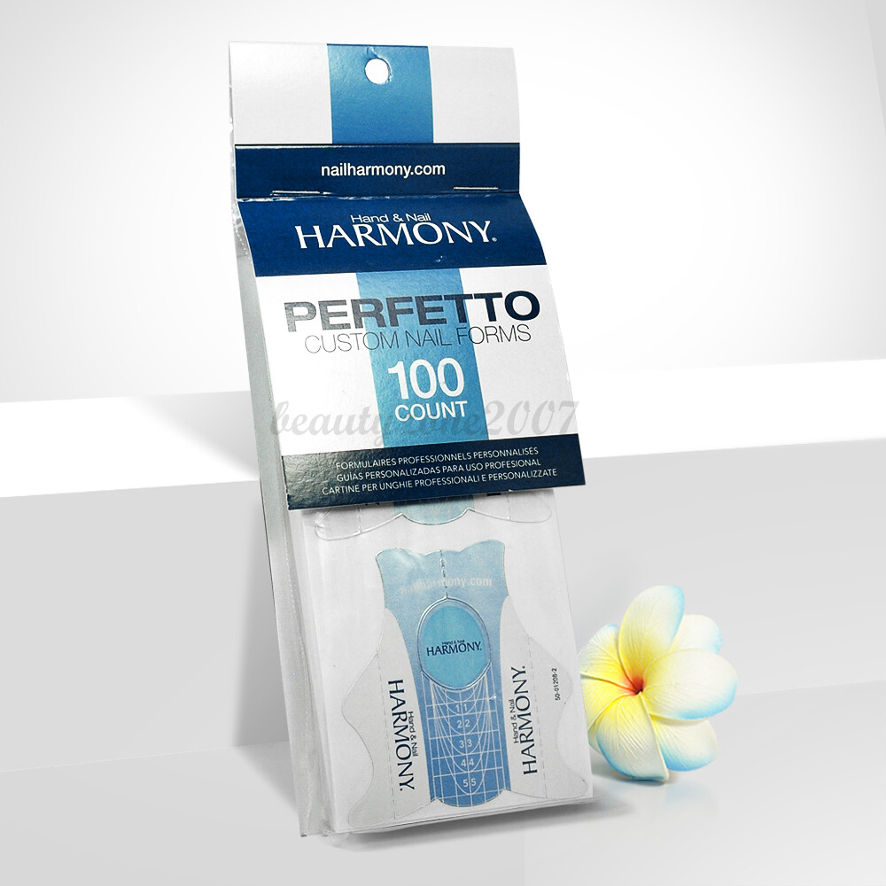 Nail Harmony Perfetto Nail Acrylic UV Gel Forms Clear 100 ct #01239