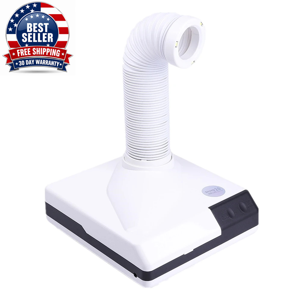 60W Double Use Nail Dust Collector Retractable Elbow Design Nail Dust Extractor