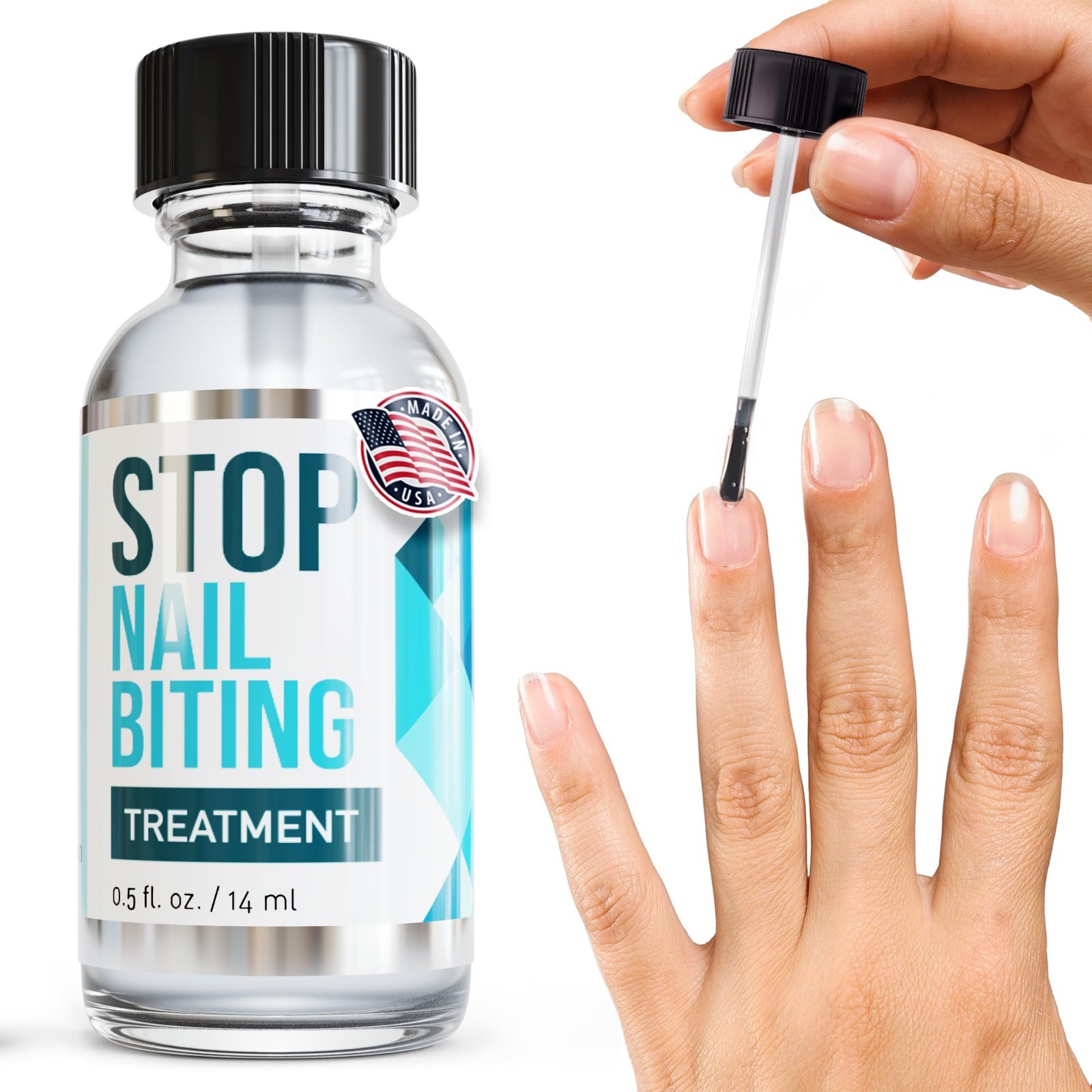 Nail Biting Treatment for Kids & Adults – Bitter No-Bite Polish, Non-Toxic, 0.5