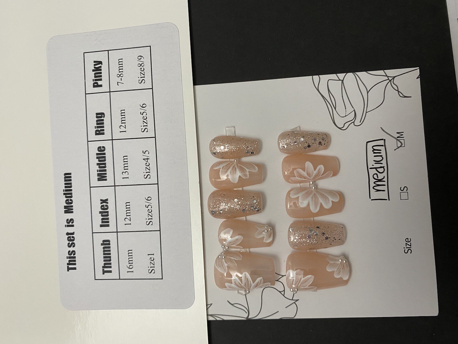 High End Pretty custom Nails Handmade press on nails-10 pcs-Medium