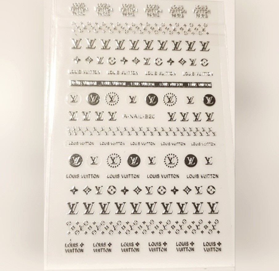NWT NAIL ART DESIGN SELF-SEAL STICKERS N°39 SOLID SILVER!