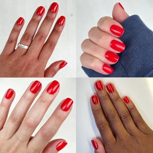 Instant Mani Press-On Nails (Glue) | 42 Fake Nails, 21 Sizes | Non-Toxic,