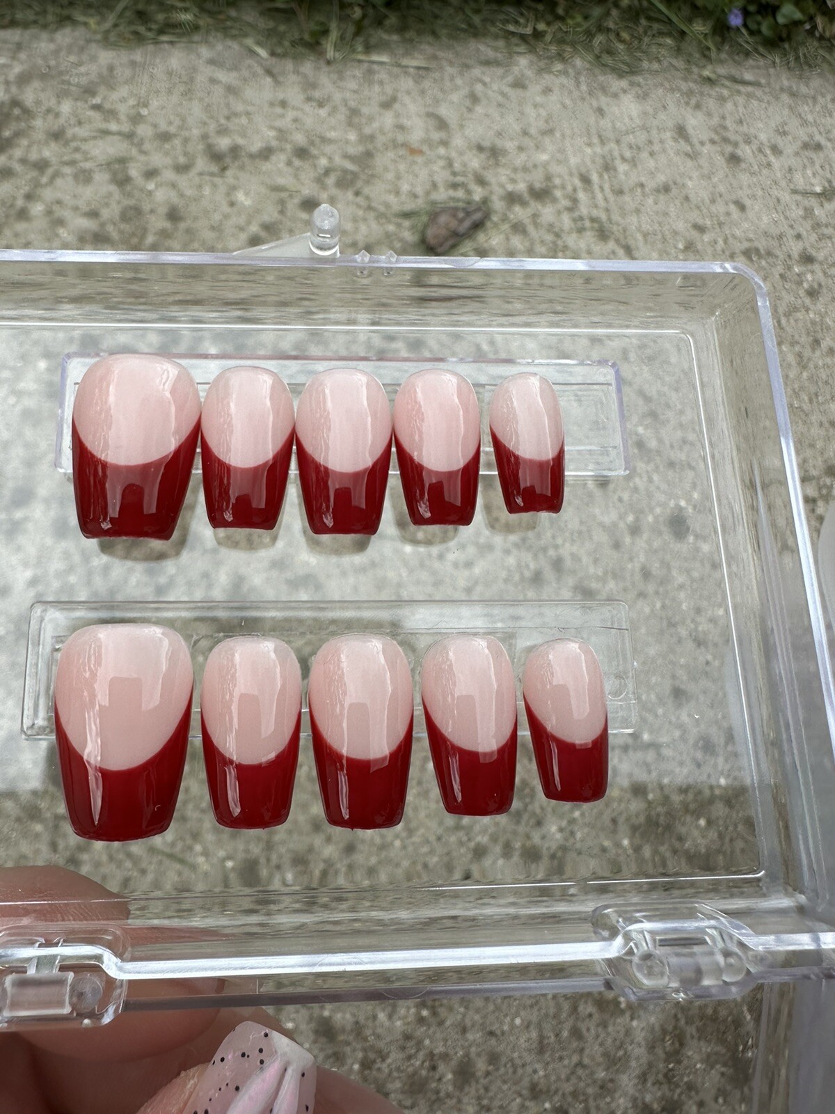 Handmade Gel Short Length Ballerina Press On Nails Size Medium