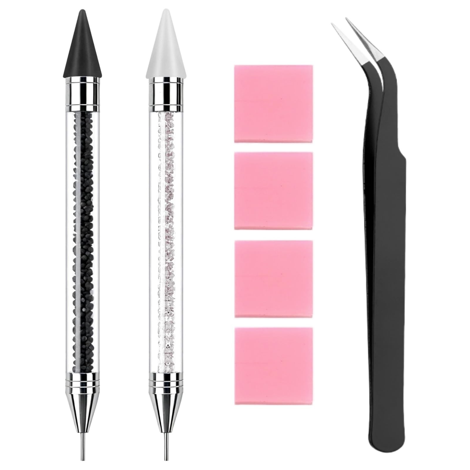 Rhinestone Picker Tool, 2 Pack Rhinestone Pen Bedazzling Pen with Tweezer