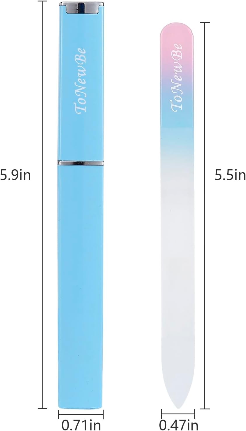 Glass Nail File in Case, Glass Finrnail File, Czech File, Double-Sided