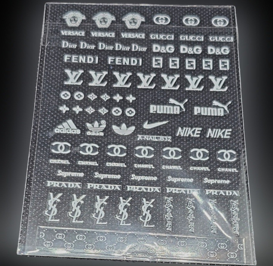 NWT NAIL ART DESIGN SELF-SEAL STICKERS N°112: SOLID WHITE!