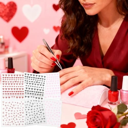Bow Nail Stickers – 6 Sheets – Self-Adhesive – 6ps Bows