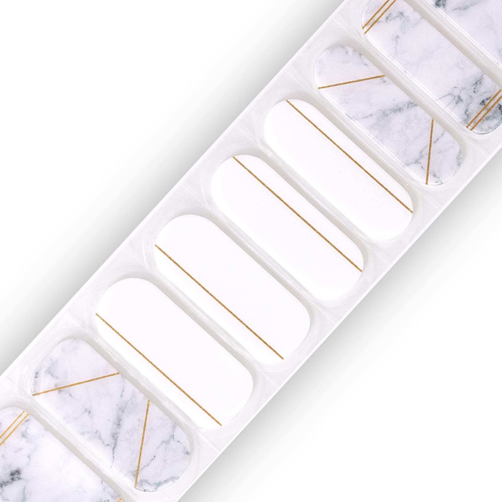 Siara Martin Beauty Elite UV Gel Nail Wraps Titania White Marble Gold Metallic