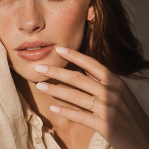 20 Pcs Pink Nail Stickers – Semi Cured Gel Strips – Extra Long Cotton Candy