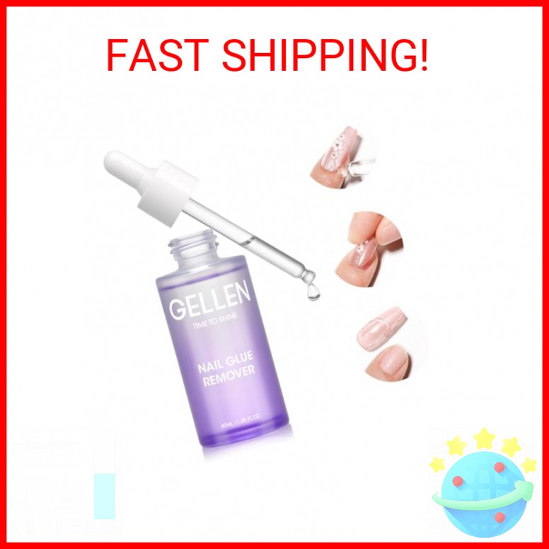 Gellen Nail Glue Remover for Press on Nails, 40ML UV Glue Remover, Non-Acetone G
