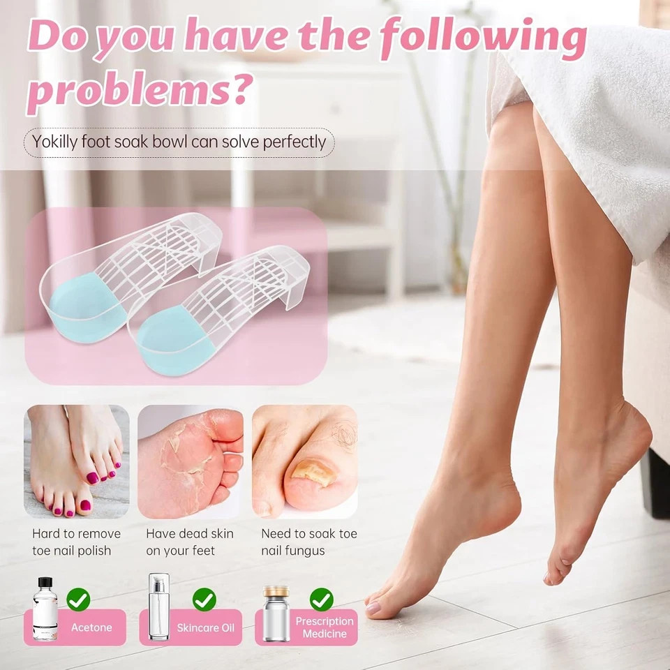 Toe Nail Soaking Bowl, 2 PCS Toenails Soak off Bowl, Shoe Design Foot Bath Soak