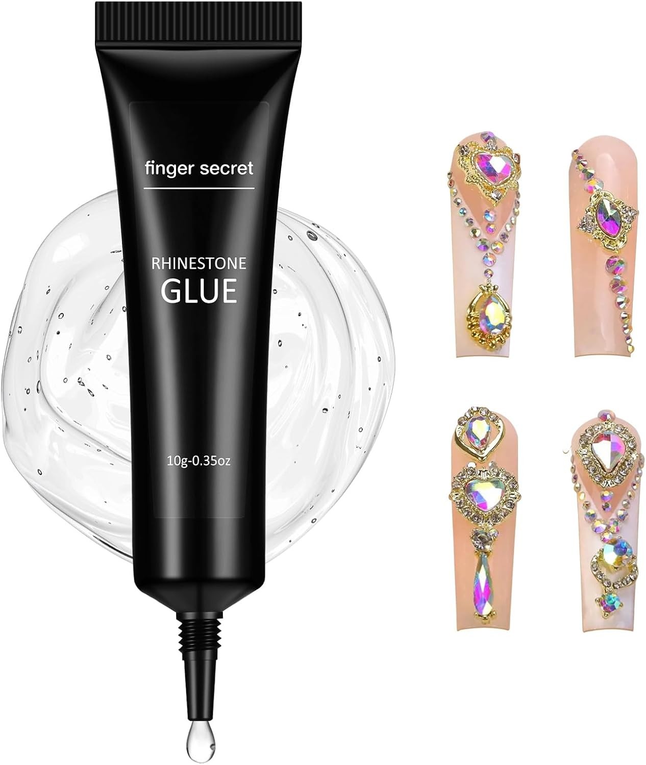 Nail Rhinestone Glue Super Adhesive Gel 10g for Gems and 3D Nail Art, Long Lasti