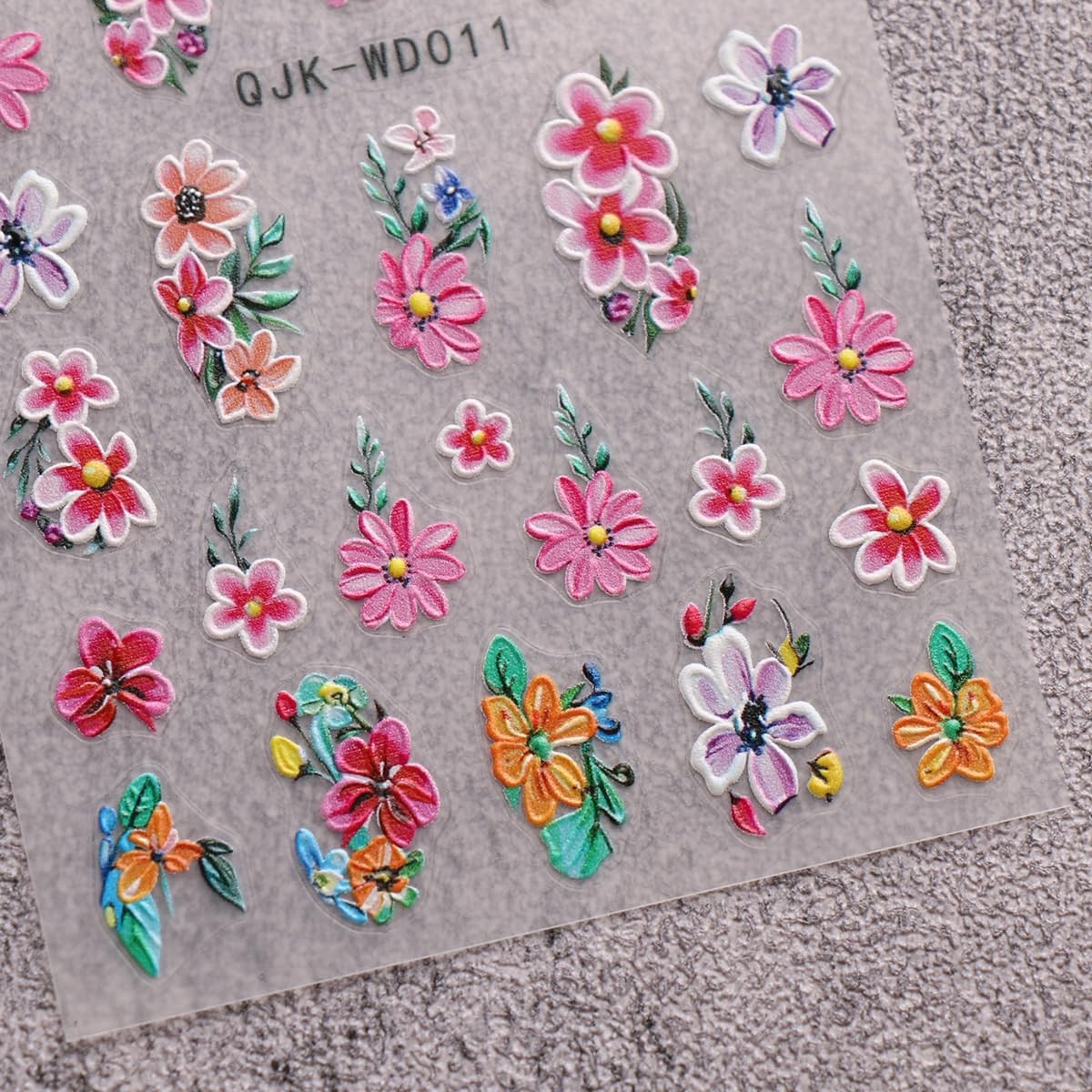 6 Sheets Flower Nail Art Stickers Decals Self-Adhesive Spring Summer Floral