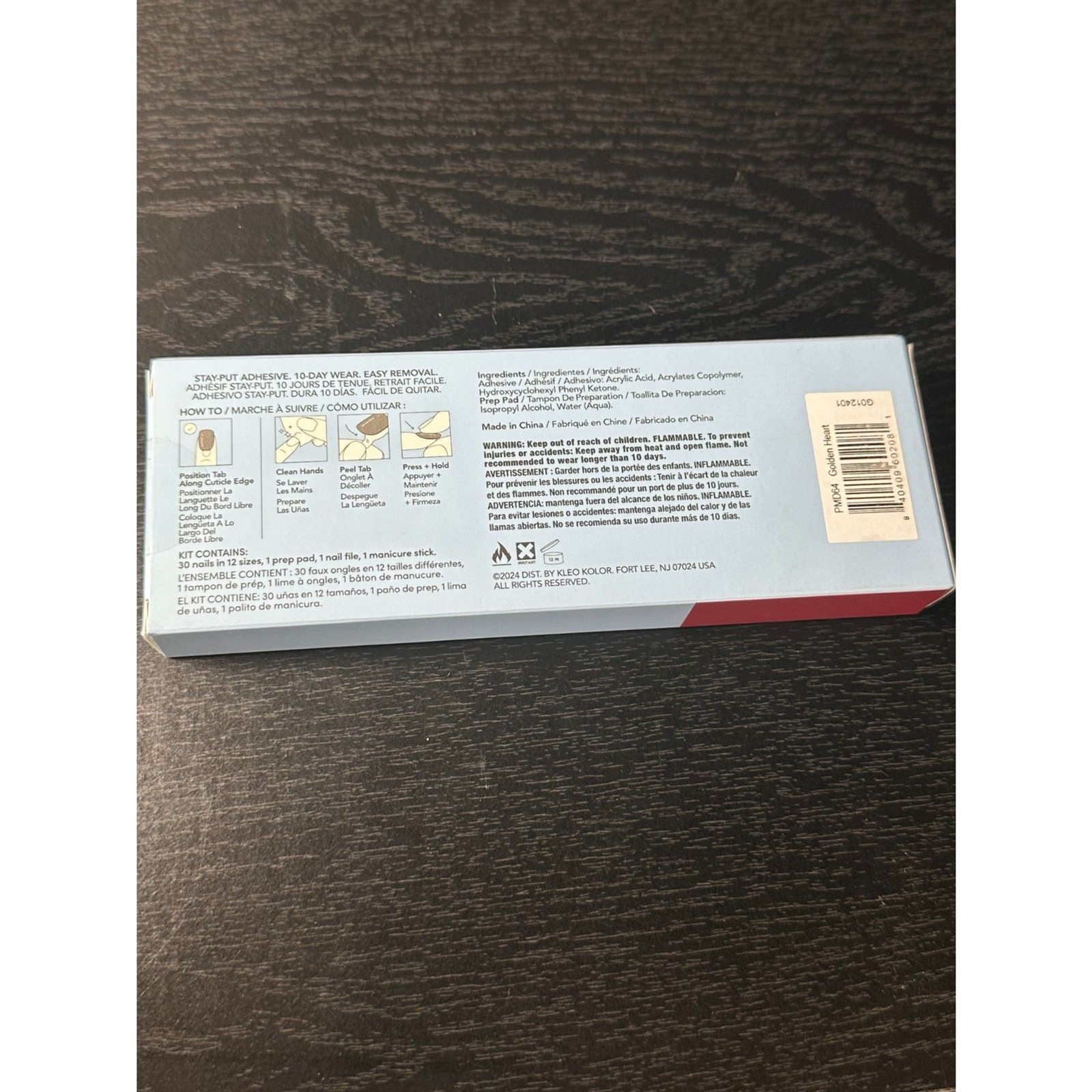Kleo Kolor Press-On Gel Nails – Golden Heart – Free Shipping
