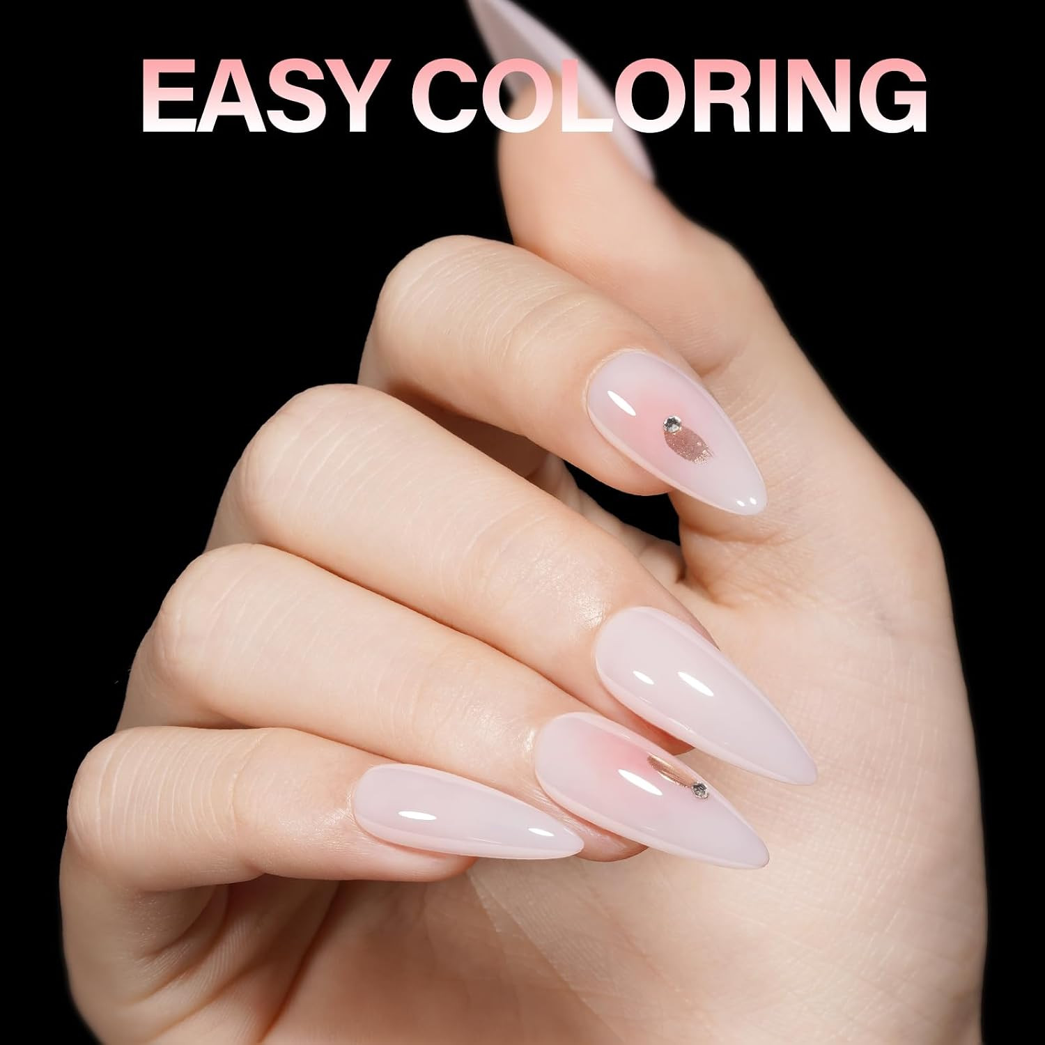 Long Almond Nail Tips Full Cover Clear Gelly Nails Tips Half Matte Acrylic Tips