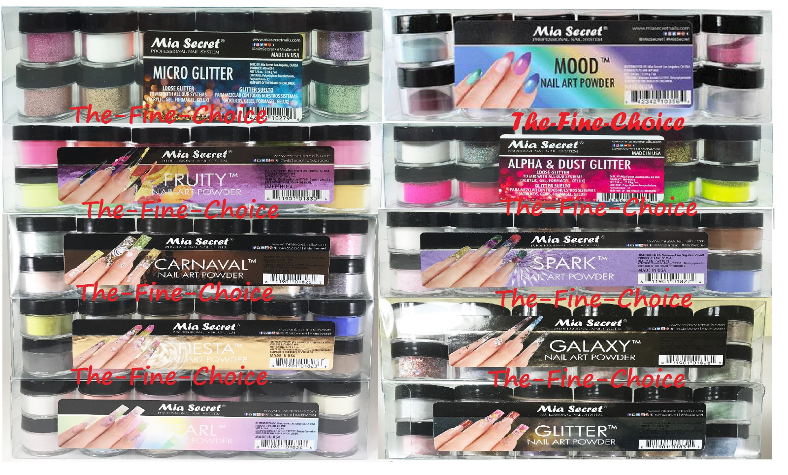 Mia Secret Acrylic Nail Art Powder 12 Colors Set or Single Color – CHOOSE YOURS