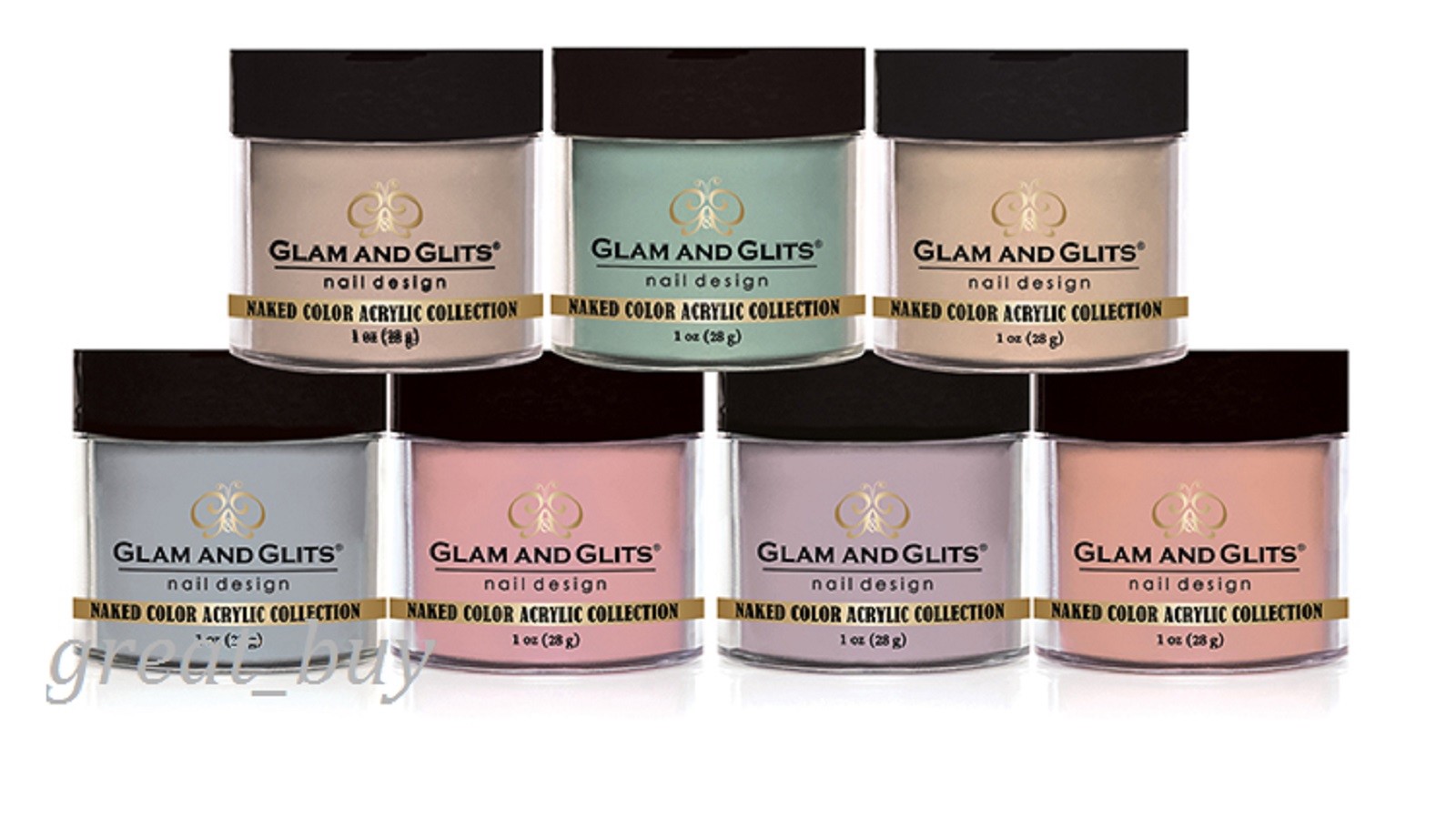 Glam and Glits Color-NAKED COLOR ACRYLIC -Collection Nail Powder Colors 1oz -NEW