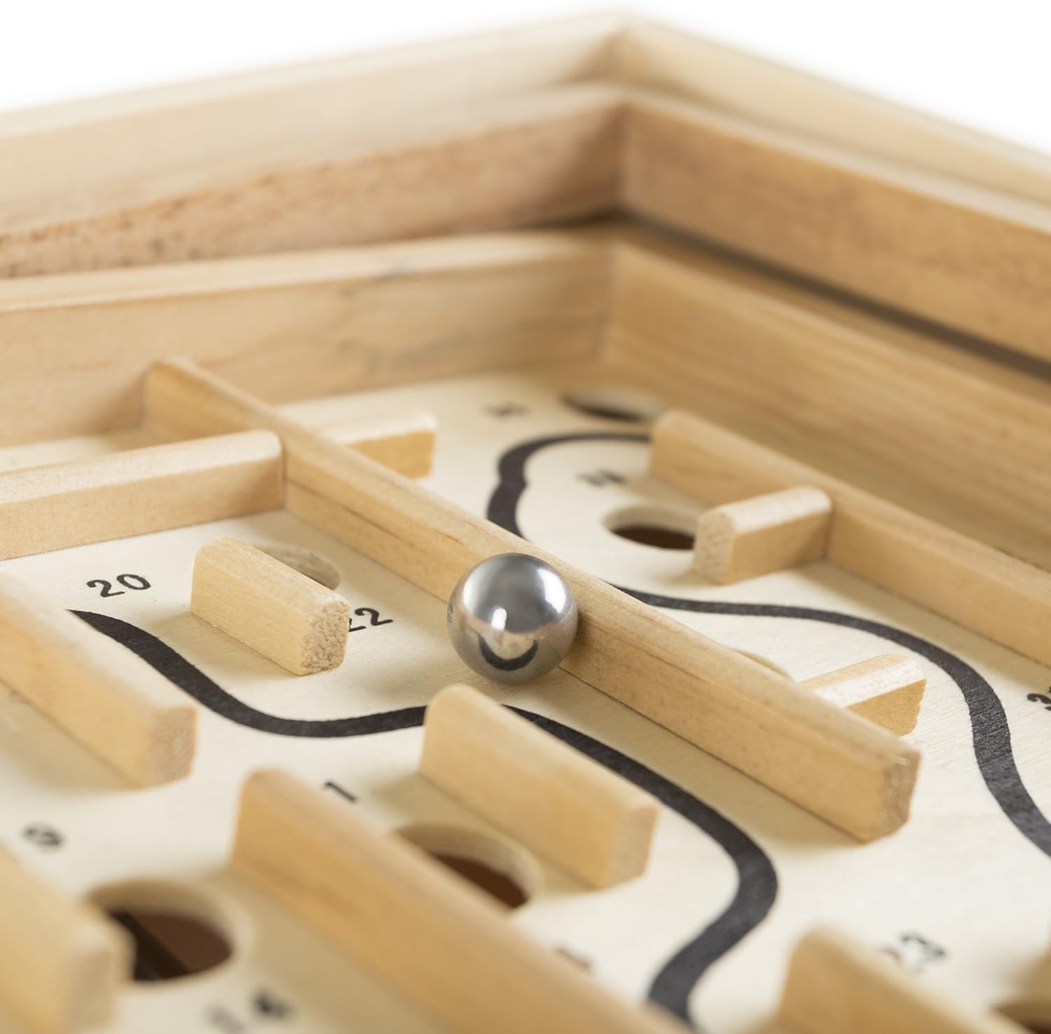 Labyrinth Wooden Maze Game with Two Steel Marbles, Puzzle for Adults,…
