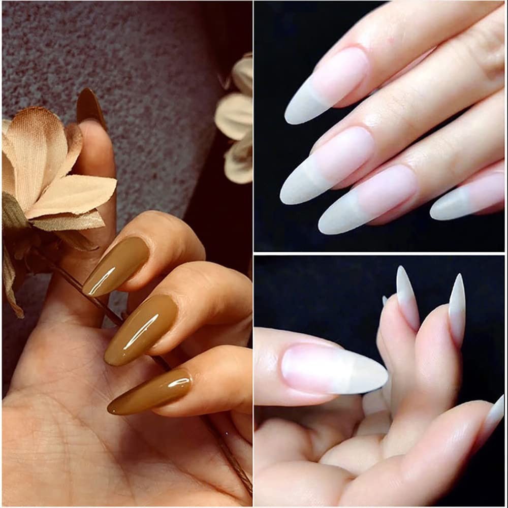 240pcs Medium Almond Acrylic False Nail Tips Kit Soft Gel Full Cover Matte Pr…
