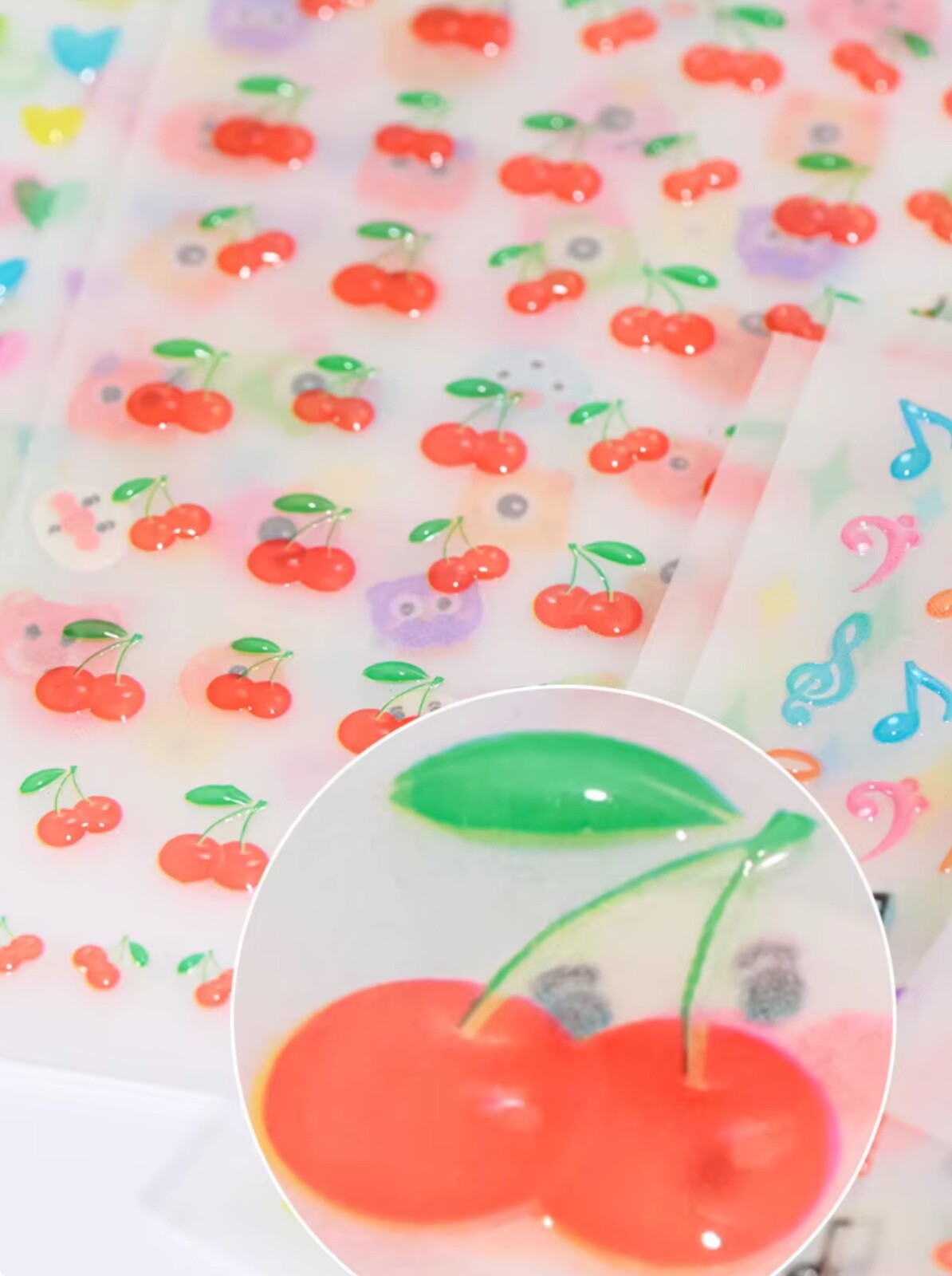 1 Sheet jelly Nail Art Stickers Cute Colorful Jelly Nail Stickers