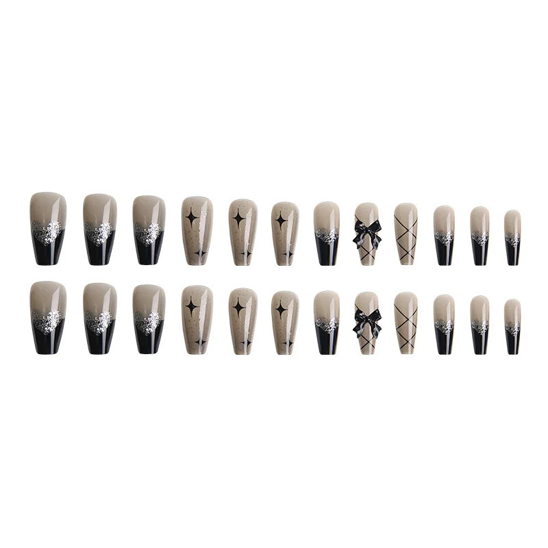 24PCS 1BOX Hot Girls Wear Wholesale Bow Nail Art Fake Nails For Daily