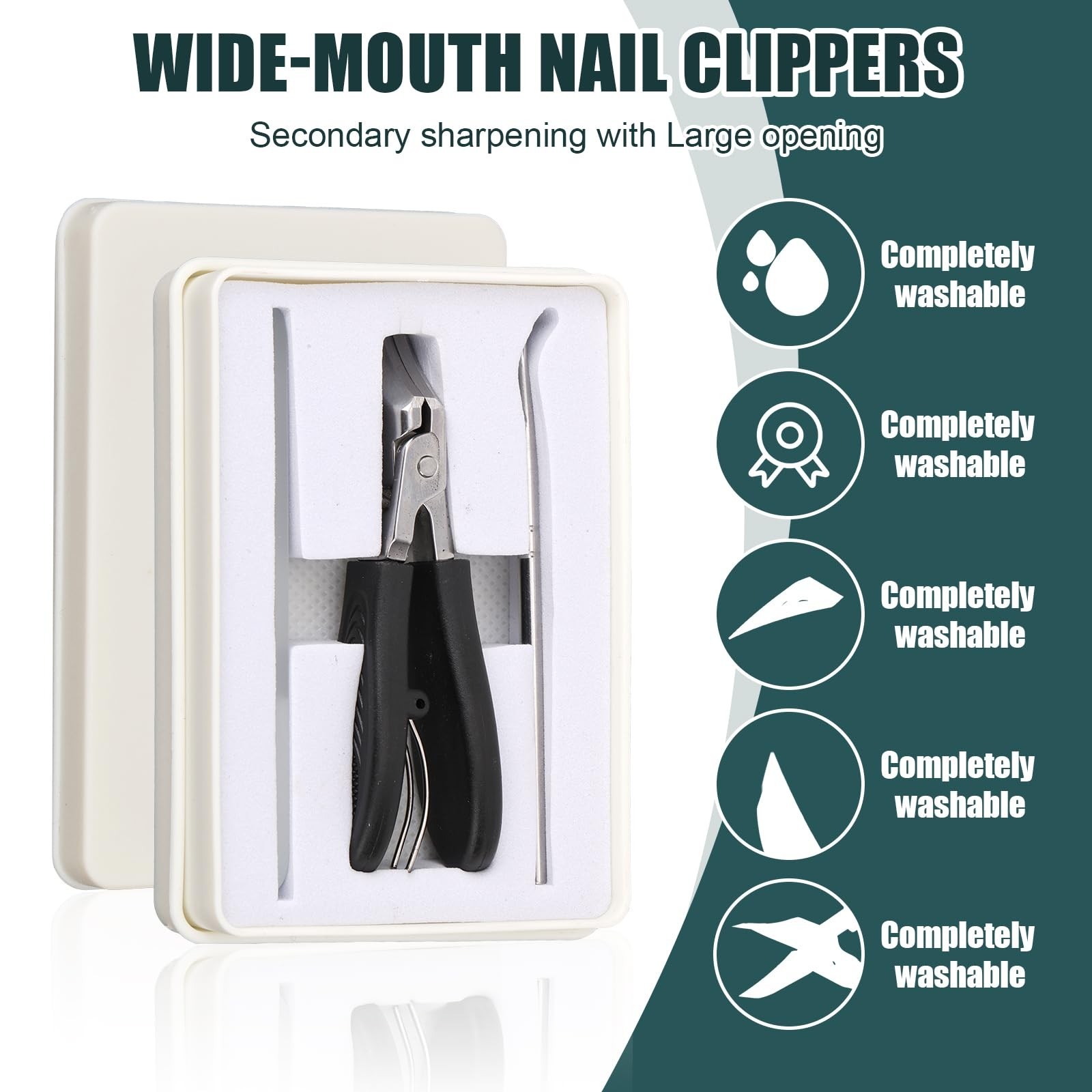 3pcs Eagle Beak Nail Clipper Set, Stainless Steel Slanted Nail Cutter File 3-…