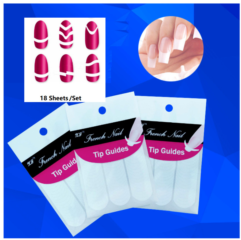 White French Manicure DIY Nail Art Tips Guide Stickers Stencil Styling Tool NH20