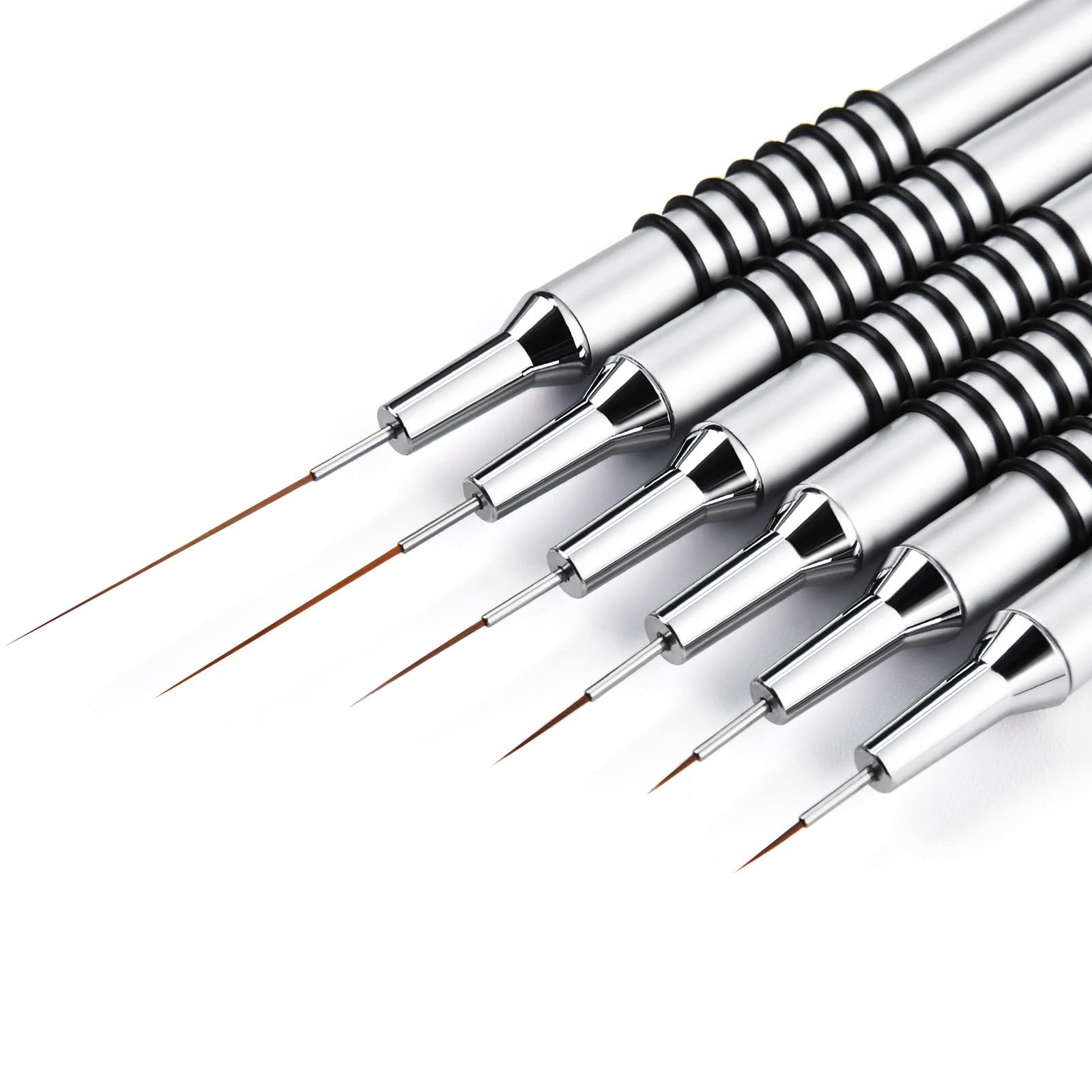 6Pcs Nail Art Liner Brush Set – Thin Striping & Dotting Pens for UV Gel Design