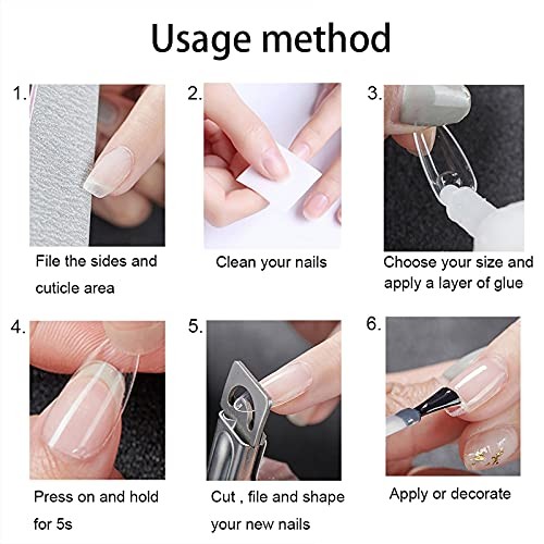 500Pcs Medium Square Nail Tips Full Cover Acrylic False Nails B-square-natural