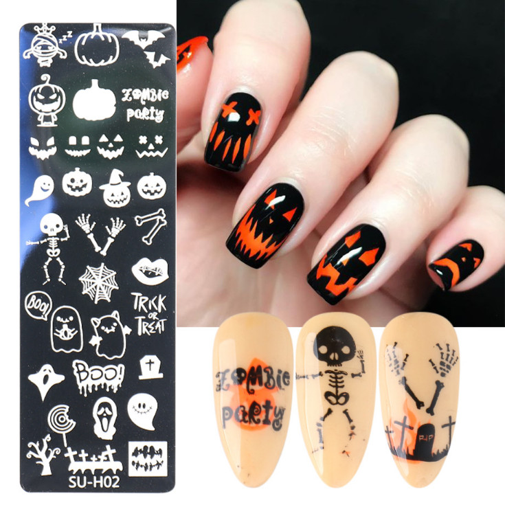 PICT YOU Halloween Xmas Stamping Plates Nail Art Stamp Templates Stainless Steel