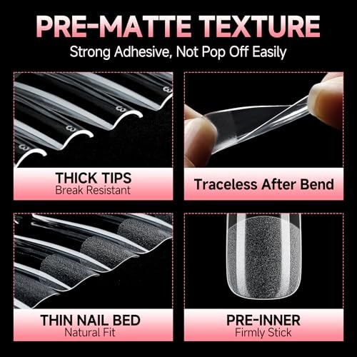 Nail Tips Square XXL Long: Full Cover Pre-file Square A0-Full XXL Square