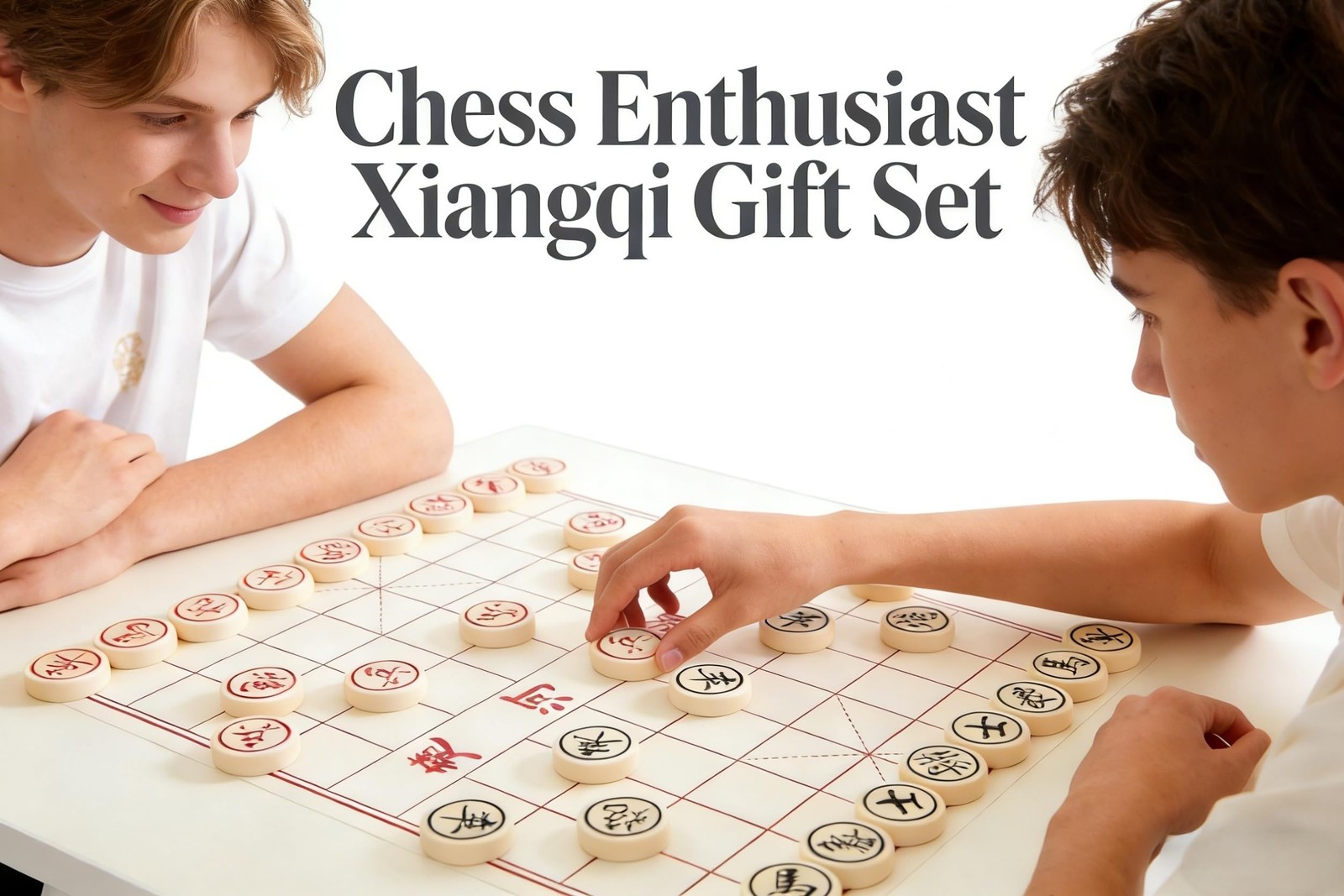 MAGIKON Chinese Chess, Hard Plastic Xiangqi with 1.2 inches, Red, Black