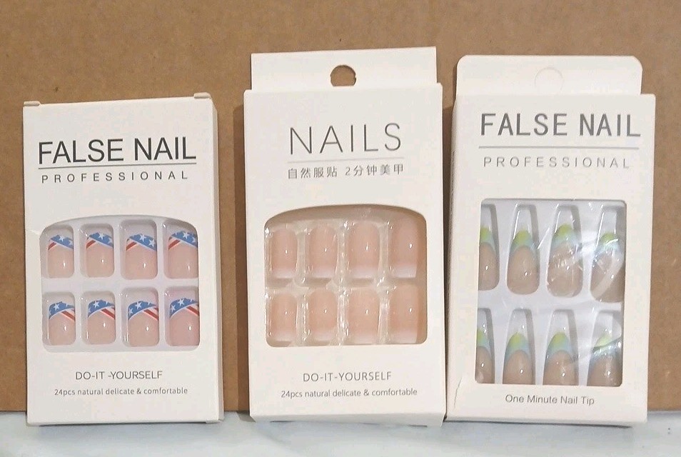 Lot Of 3 Packs – False Nails Beautiful Nail Do it Yourself 24 Each