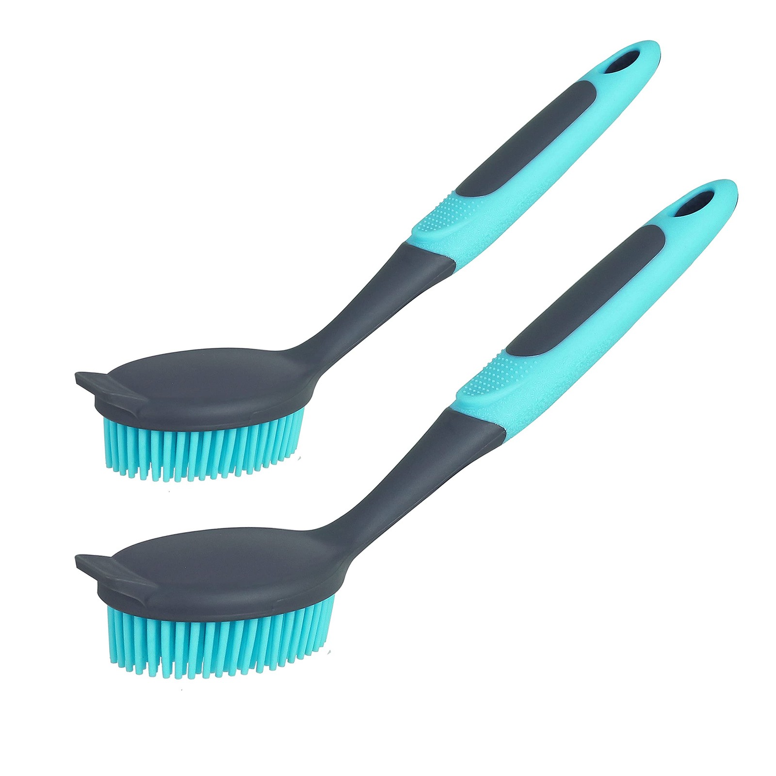PHYEX 2-Pack Dish Brush with Handle, Kitchen Dish Scrubber Soft Dishwashing B…