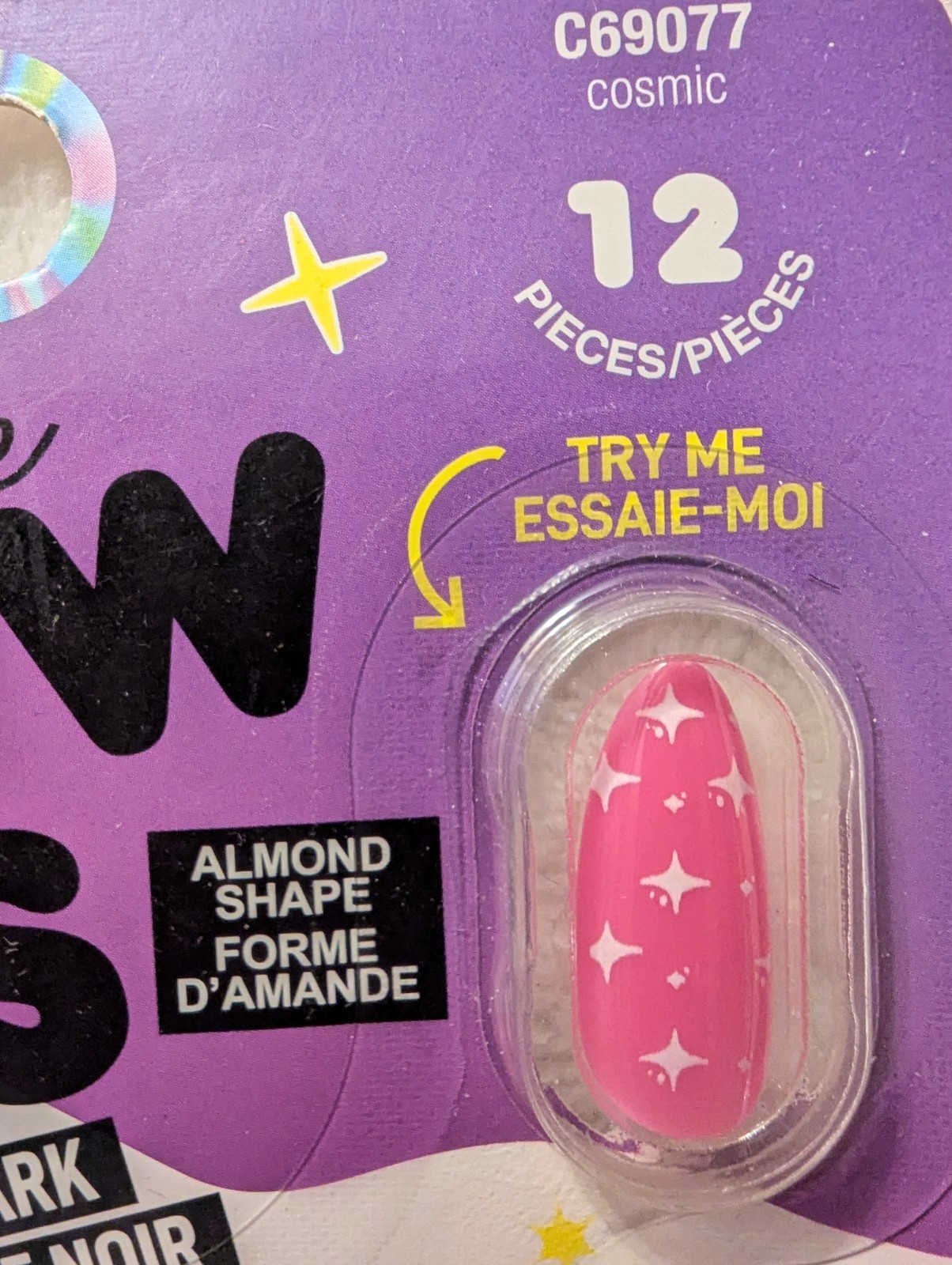 L A Colors Glows In Dark Almond Nail Tips Cosmic Pink Halloween Princess Nails