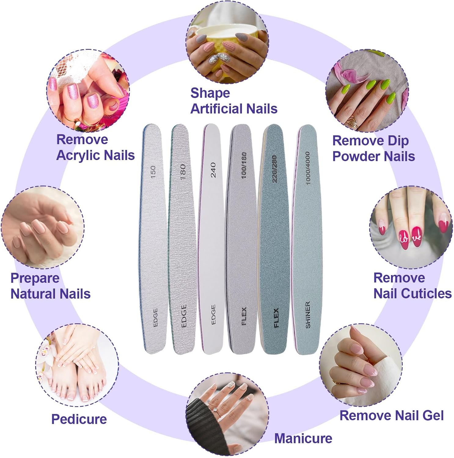 Nail File and Buffer Set, Profal Nail File Kit for Acrylic and
