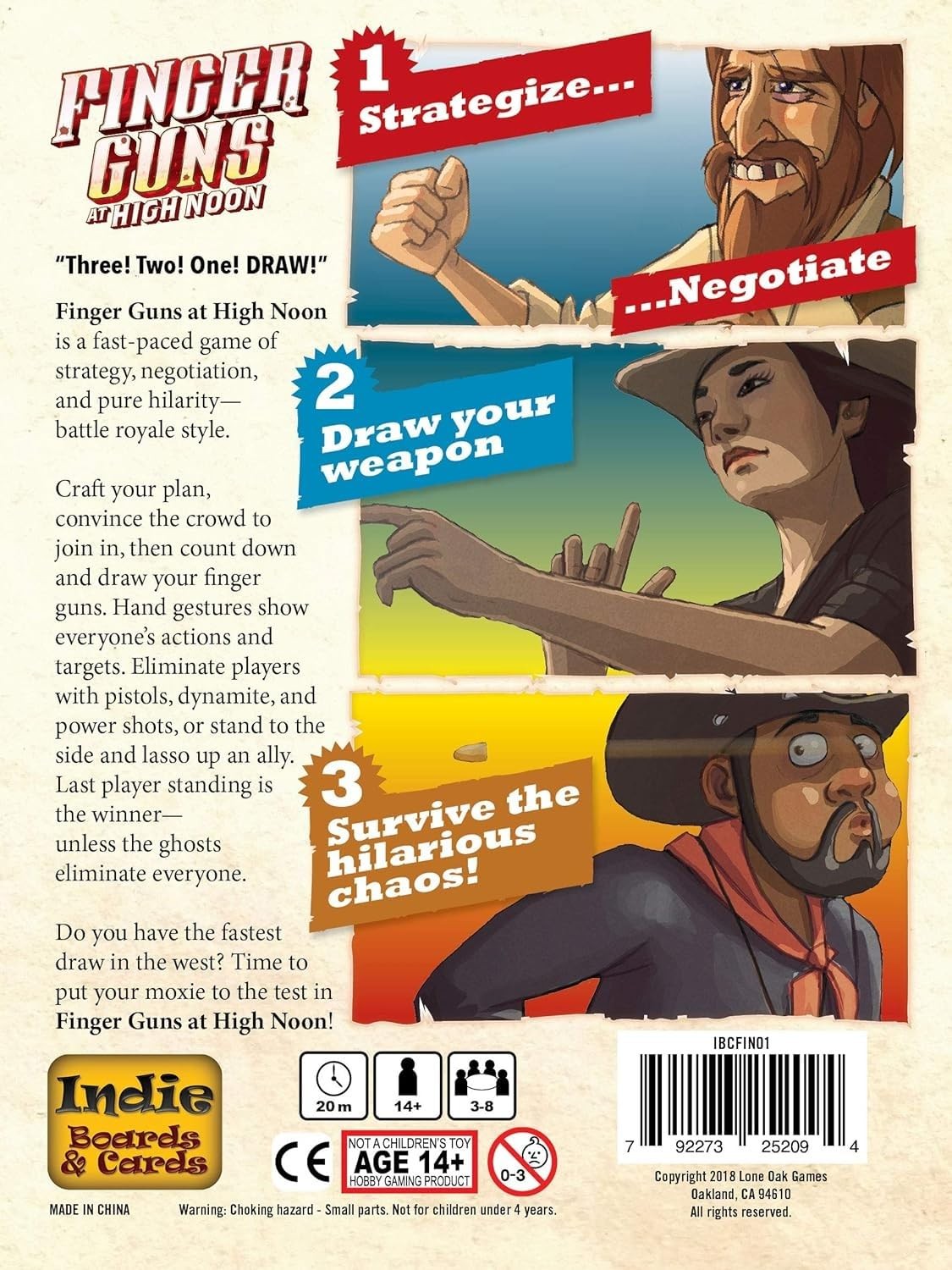 Finger Guns at High Noon by Indie Boards & 7.87 x 5.91 x 1.77 inches, Tan