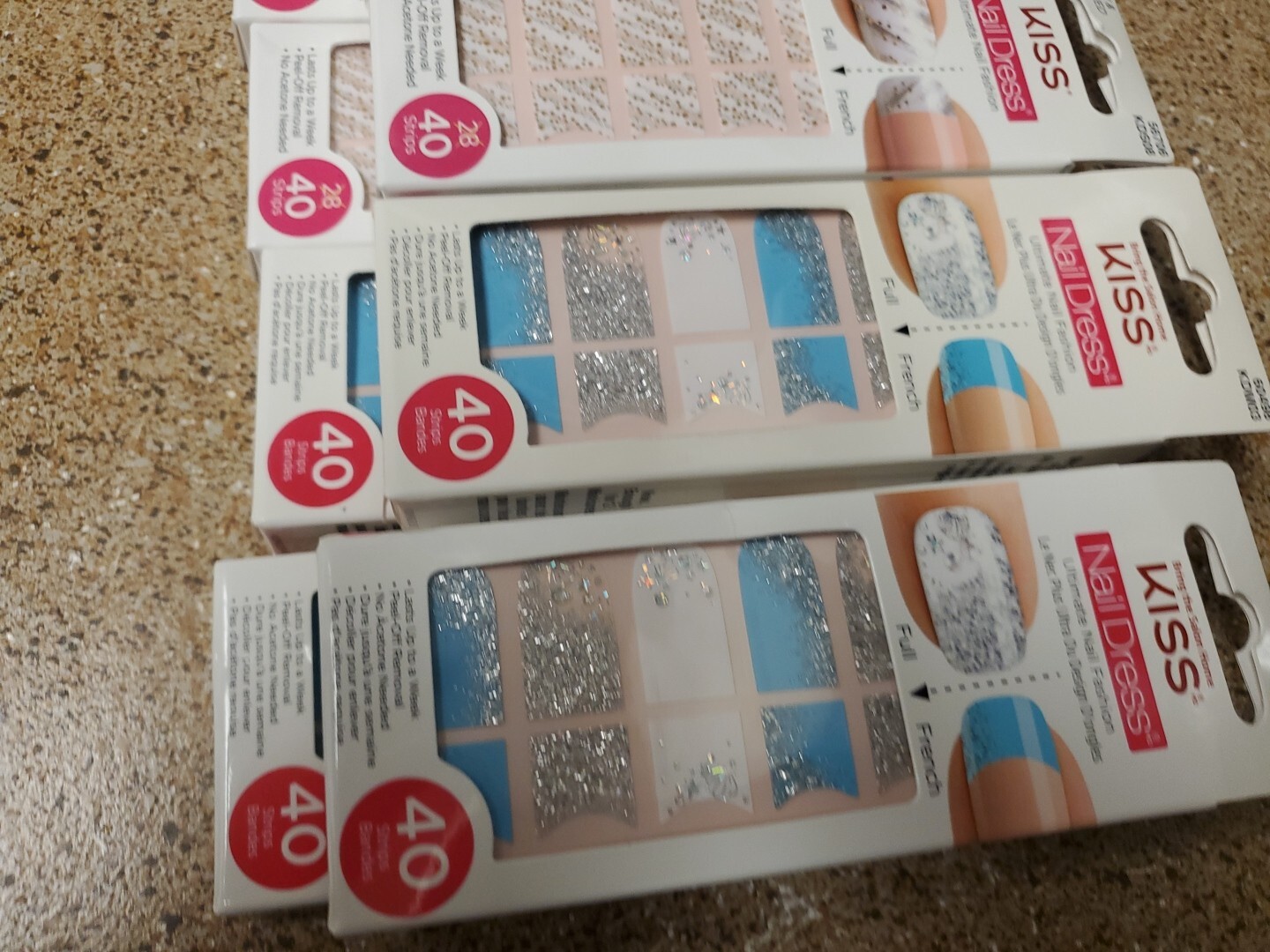 KISS NAIL DRESS Ultimate Nail Fashion 40 Strips each pack . 10 boxes different