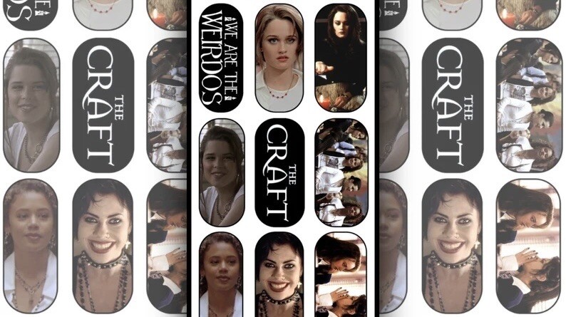 12pc The Craft Movie Witch Halloween Nail Decals Goth Scary Nail Art Waterslide