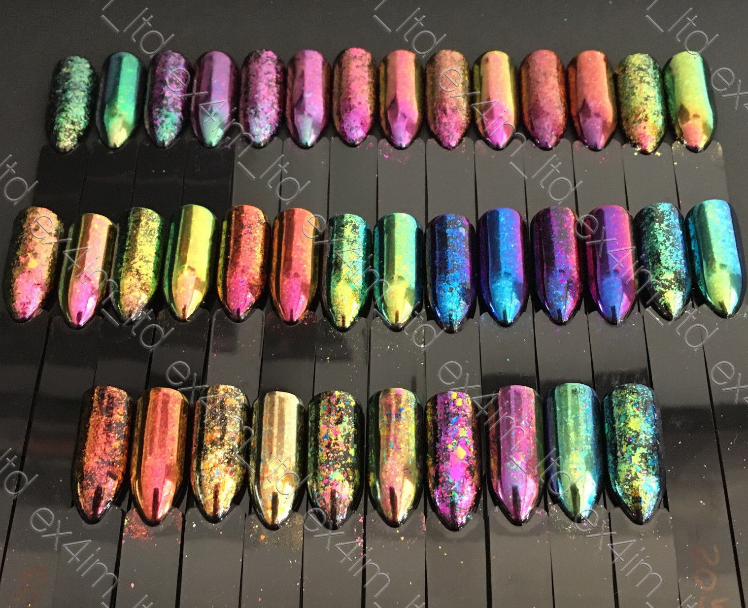 Chameleon Nail Flakes Multichrome Powder Colour Shifting Nails Rose Gold TREND