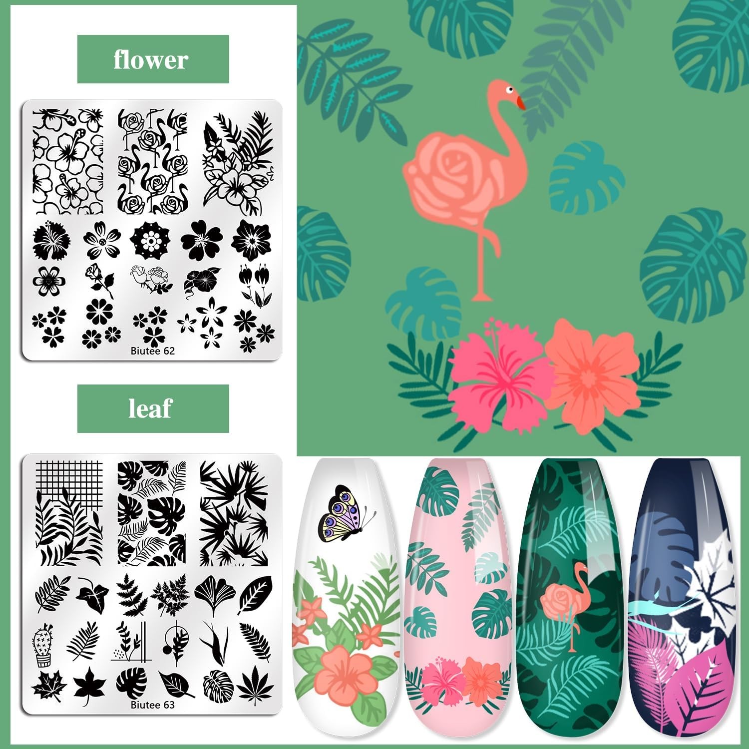 15PCS Nail Art Stamping Plate 8 Nail Stamping Gel Polish Nail Stamping Kit Nail