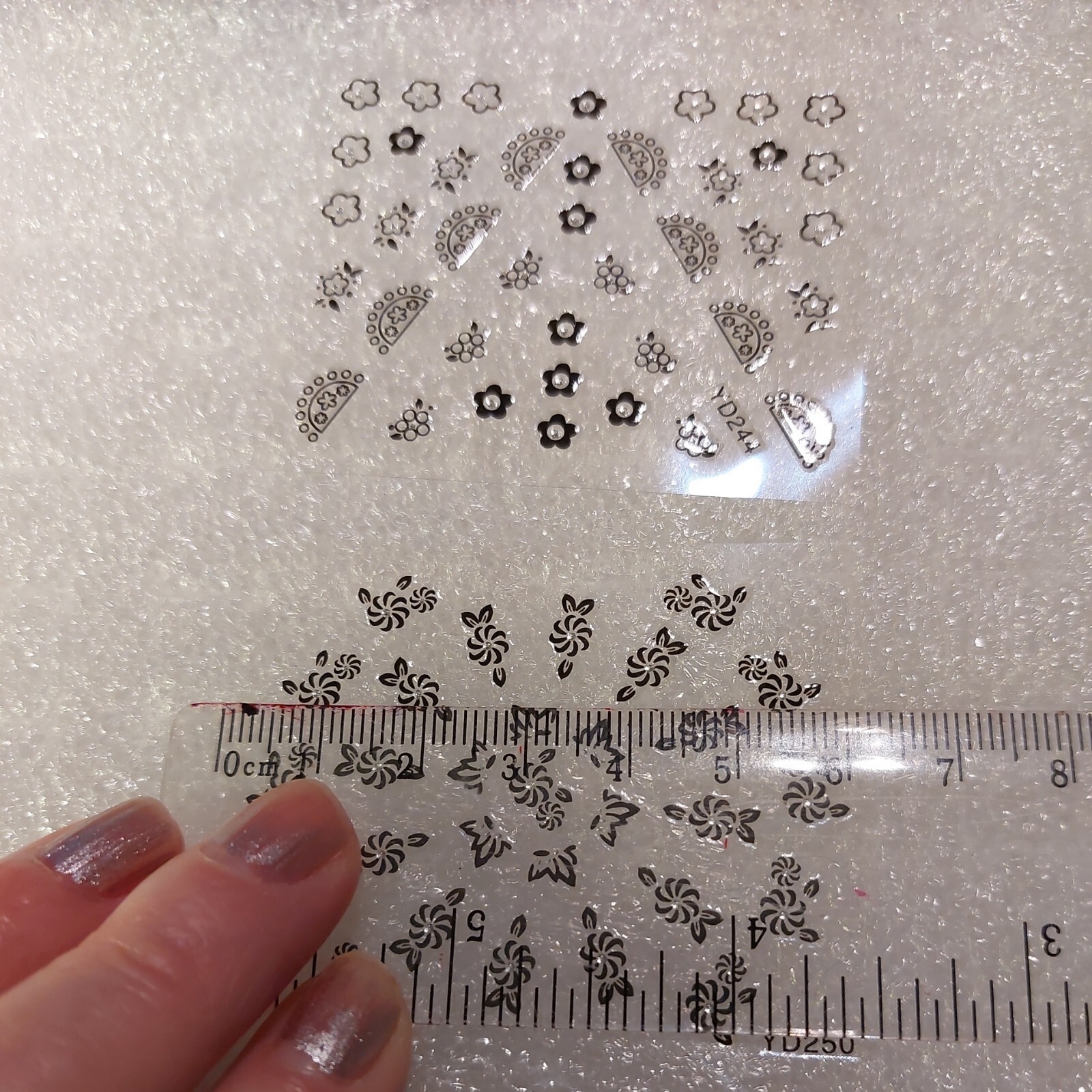 2 X Small Sheets Of Black Nail Art Stickers (Dn368) New