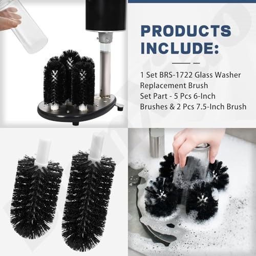 Glass Washer Replacement Brush Set Part BRS-1722 for Bar Maid Glass Washer SS