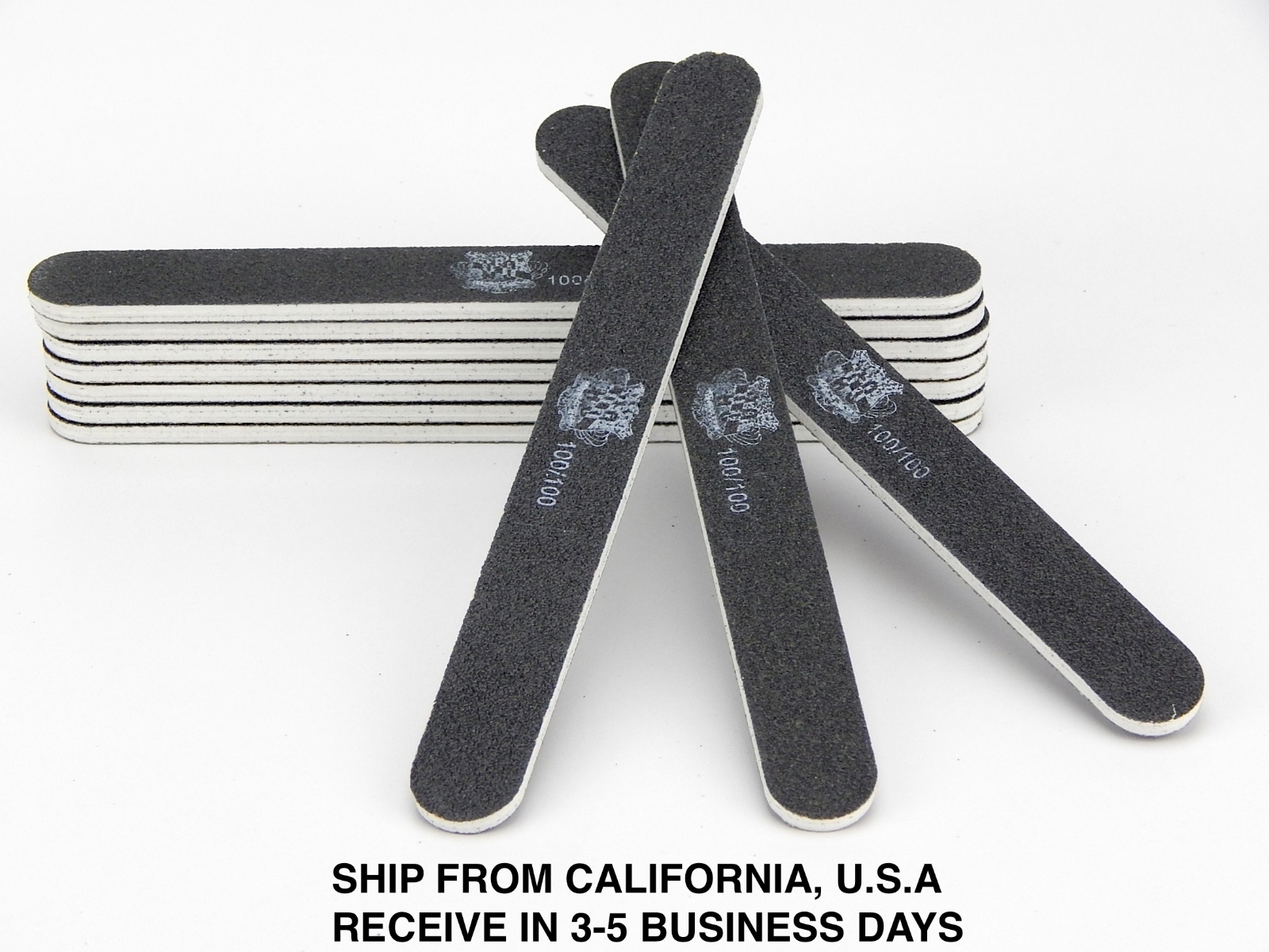 10PCS 2 SIDE MANICURE/PEDICURE SANDING FILE GRITS 80/100, 100/100, 100/180