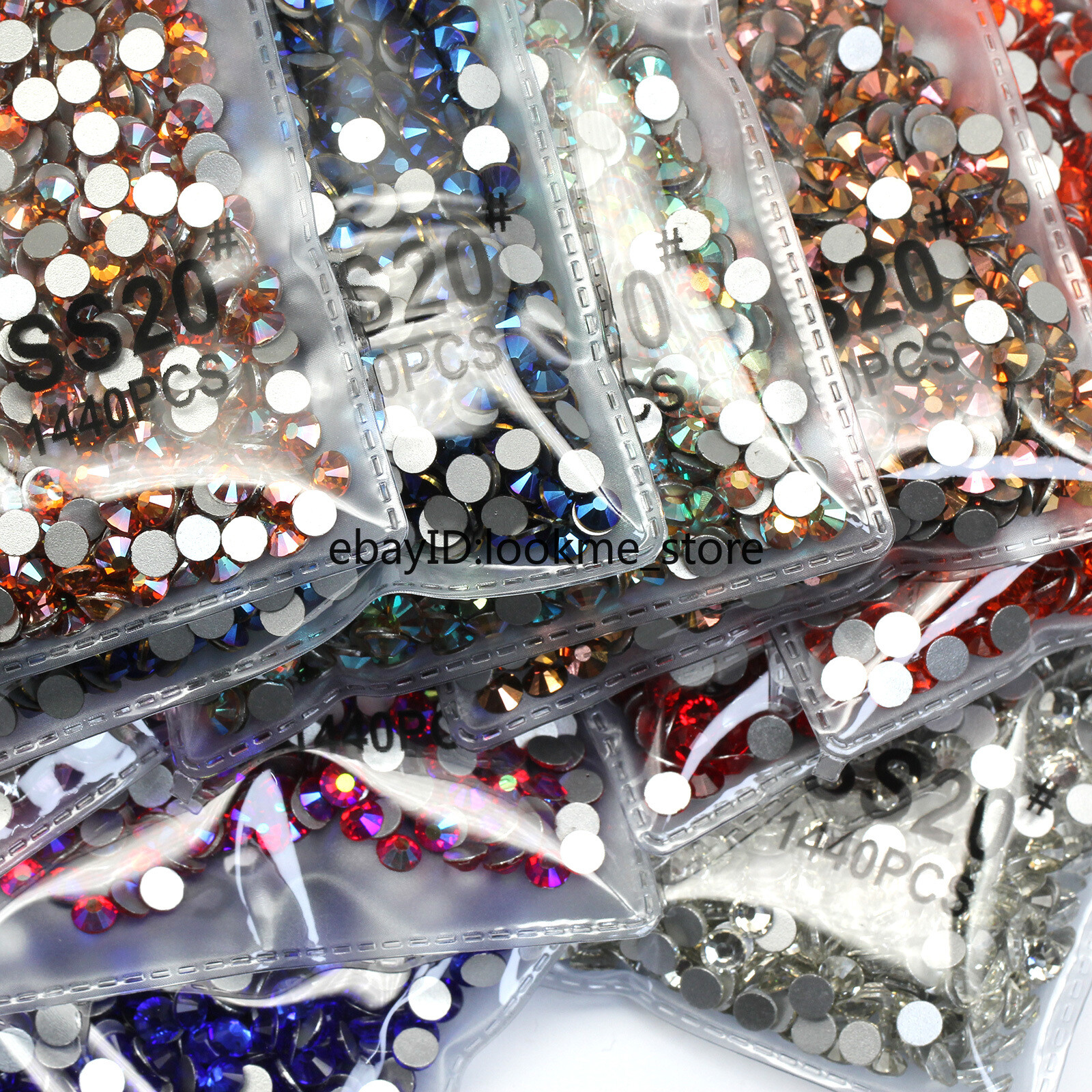 1440pcs 5mm (ss20) Crystal Glass Rhinestones Flatback Gems Nail Art Crafts Decor