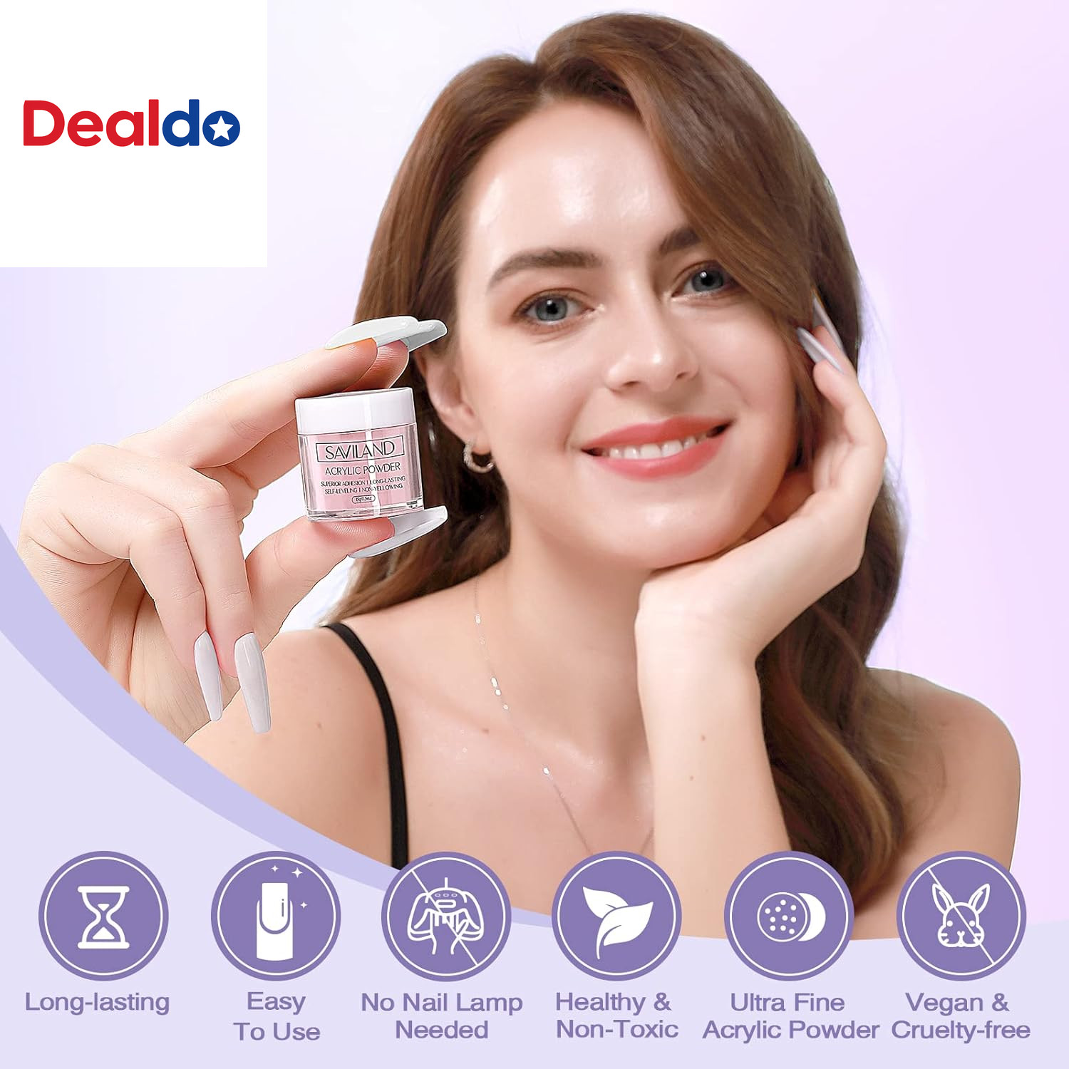 Acrylic Nail Kit for Beginners: 3 Colors Acrylic Powder, 50Ml Acrylic Liquid, #8