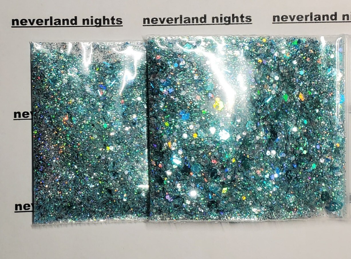 Silver Mint, Holographic Silver Glitter Mix- HOLO for nails