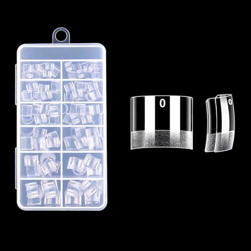 Extra Short Square Nail Tips, 240pcs Half Matte Square French Nail Tips Short